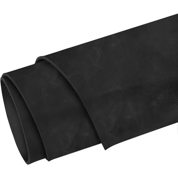 ELW 5-6 oz 2-2.4mm Nappa Oil Tanned & Waxy Finish Leather Pre-Cuts & Hides  Size: 10"x18" 25.4-45.7 cm  Black Color  Full Grain Genuine Craftsman Grade A/B, Leatherworking, Sheets