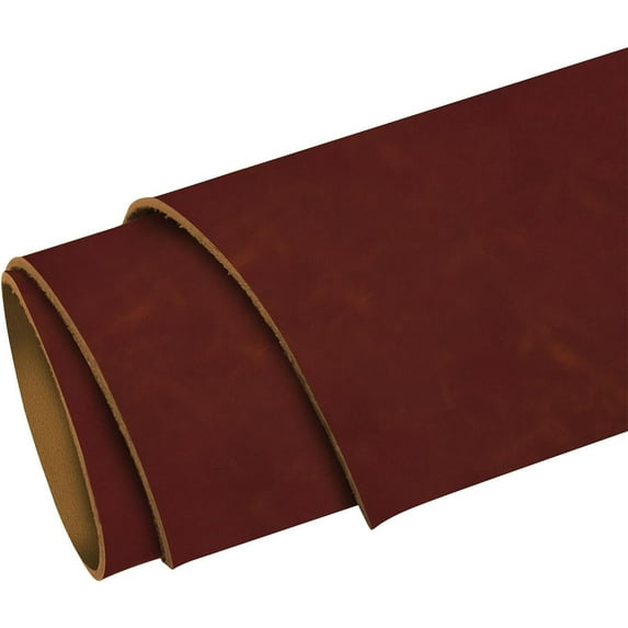 ELW 5-6 oz 2-2.4mm Nappa Oil Tanned & Waxy Finish Leather Pre-Cuts & Hides Size: 10"x36" 25.4-45.7 cm Burgundy Color Full Grain Genuine Craftsman Grade A/B, Leatherworking, Sheets