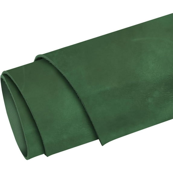ELW 5-6 oz 2-2.4mm Nappa Oil Tanned & Waxy Finish Leather Pre-Cuts & Hides Size: 12"x12" 30.4-30.5 cm Green Color Full Grain Genuine Craftsman Grade A/B, Leatherworking, Sheets