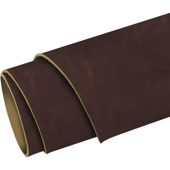 ELW 5-6 oz 2-2.4mm Nappa Oil Tanned & Waxy Finish Leather Pre-Cuts & Hides Size: 12"x24" 30.4-61 cm Dark Brown Color Full Grain Genuine Craftsman Grade A/B, Leatherworking, Sheets