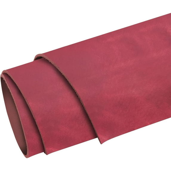ELW 5-6 oz 2-2.4mm Nappa Oil Tanned & Waxy Finish Leather Pre-Cuts & Hides Size: 15-18 SQ FT Red Color Full Grain Genuine Craftsman Grade A/B, Leatherworking, Sheets