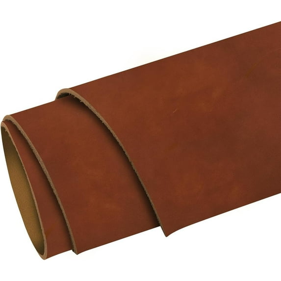 ELW 5-6 oz 2-2.4mm Nappa Oil Tanned & Waxy Finish Leather Pre-Cuts & Hides  Size: 2 PCS 6"x6" 15.2-15.2 cm  Canyon Color  Full Grain Genuine Craftsman Grade A/B, Leatherworking, Sheets