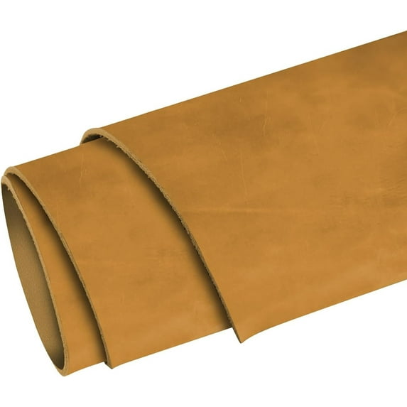 ELW 5-6 oz 2-2.4mm Nappa Oil Tanned & Waxy Finish Leather Pre-Cuts & Hides  Size: 8"x8" 20.3-20.3 cm  Tobacco Brown Color  Full Grain Genuine Craftsman Grade A/B, Leatherworking, Sheets