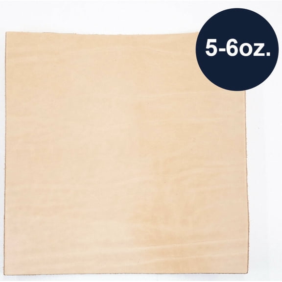 ELW 5-6 oz 2-2.4mm Natural Vegetable Tanned Tooling Leather Cowhide Pre-Cut Piece 12"x24"