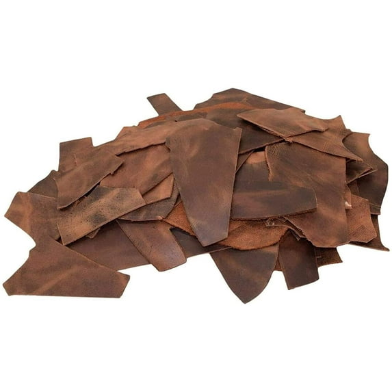 ELW 5-6 oz 2-2.4mm Thickness, 4 LB Oil Finished Leather Scraps, Bourbon Brown 5-6 oz, Cowhide Remnants Full Grain Leather for Tooling, Holsters, Knife Sheath, Carving, Embossing, Stamping