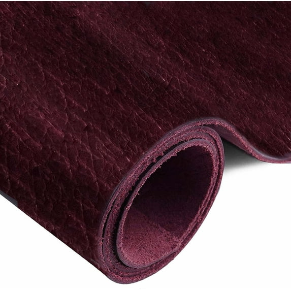 ELW 6-7 oz. 2.4-2.8mm Black Cherry Pre-Cut 30"x48" 76.2cm x 121.9cm Full Grain Leather Bison Hide Tooling, Carving, Molding, DIY Craft Projects, Bag, Chap, Shoe, Clothing, Jewelry, Wrapping