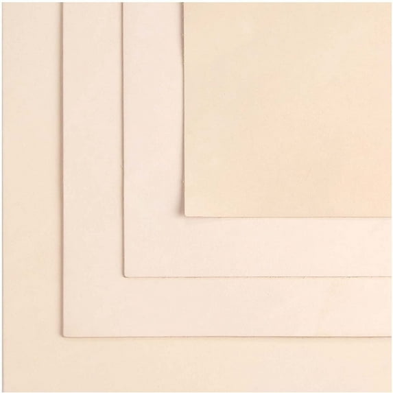 ELW 7-8 oz.3-3.2 mm Thickness Pre-Cut Square 2PCS 8"x8", Tooling Leather Vegetable Tanned Full Grain Leather - Cowhide Leathercraft for Holsters Knife Sheaths Coasters Molding Emboss Stamp Cases