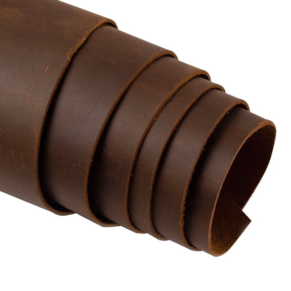 ELW 9-10 oz 3.6-4mm Thick Pre-Cut Piece 12"x12" Bourbon Brown Full Grain Leather, Oil Tanned Cowhide for Tooling, Carving, Molding, Craft, Hobby, Workshop, Sewing, Pyrography, Knife Sheaths