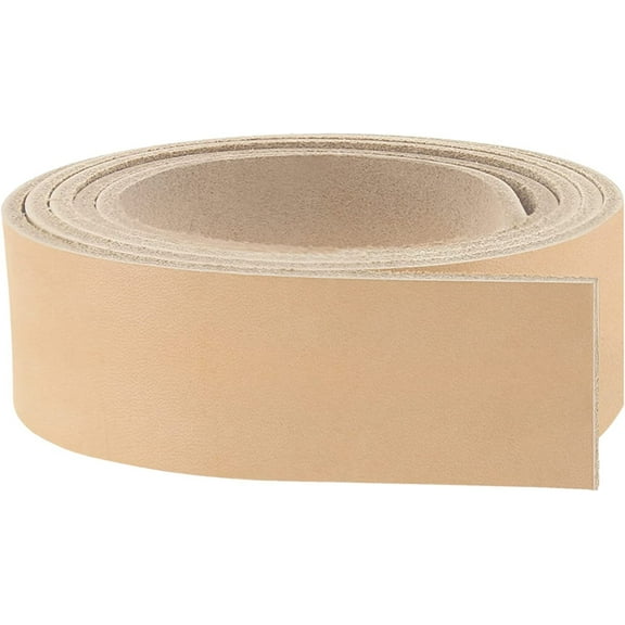 ELW Belt Blanks Strips/Straps 8/9 oz. 3.2-3.6mm Thickness Size 1-1/2"x84" Full Grain Import Natural Cowhide Vegetable Tanned Leather for Tooling, Engraving, Embossing, Molding, & Dyeing