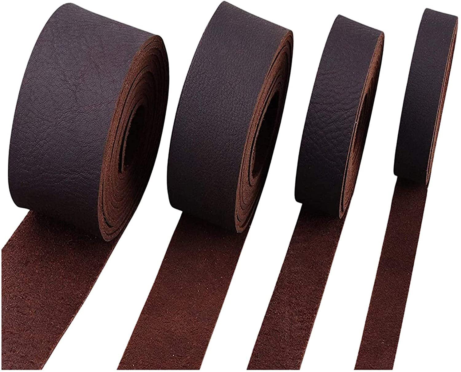 Finished Domed Double Creased Leather Strips Blanks Crafts 9-10 oz. 2  Widths NEW