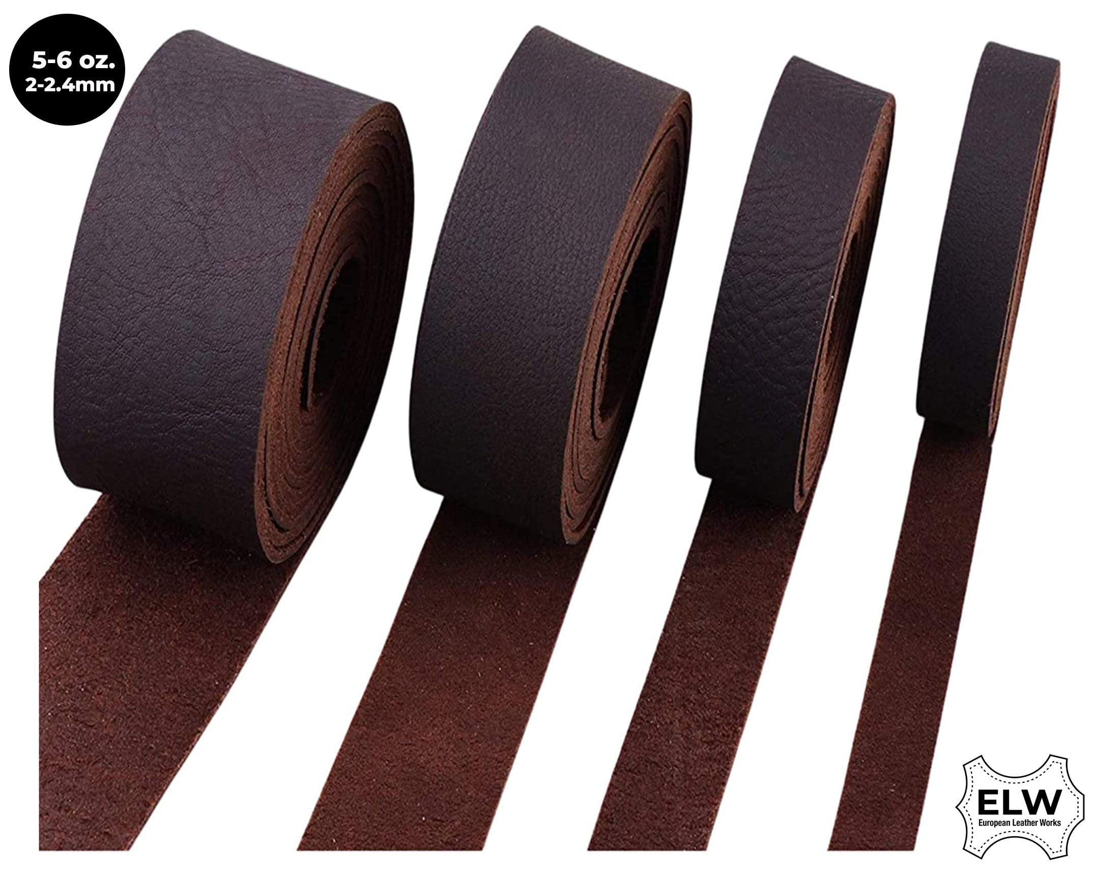 ELW Vegetable Tanned Leather Belt Blanks Strips Straps 5-6oz 2mm Thickness  Sizes 1/2 to 4 W X 72 L,Tooling Leather, Full Grain Veg Tan 