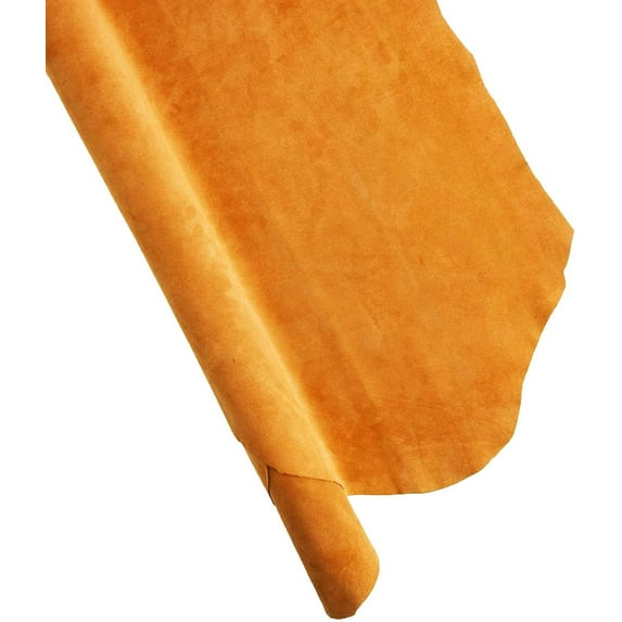 ELW Chap Splits Suede 4-5 oz 1.6-2mm Golden, Pre-Cut Piece 18-22 SQ FT - Split Leather AB Grade Cowhide - Perfect for Auto, Garments, Chaps, Bags, Vest, Aprons, Saddles, Moccasins