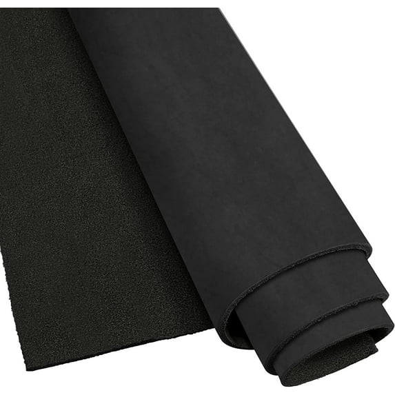 ELW Crazy Horse Leather 5-6 OZ 2-2.4mm Black Pre-Cut 6-8 SQ FT Full Grain Cowhide Handmade Leather for DIY, Crafts, Sheaths, Sewing, Workshop