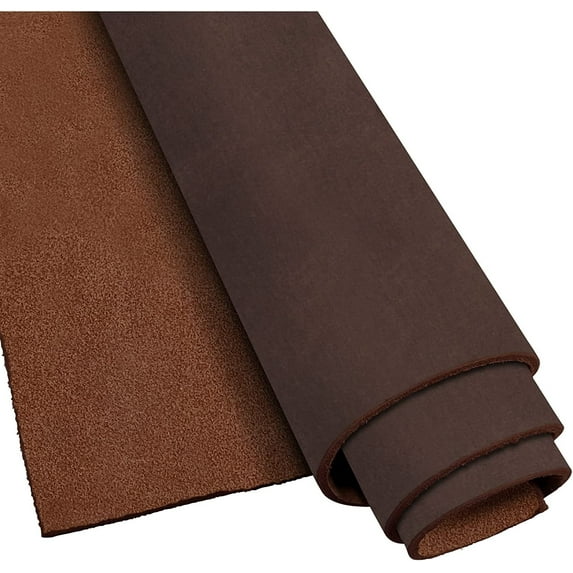 ELW Crazy Horse Leather 5-6 OZ 2-2.4mm Dark Brown Pre-Cut 8"x24" 2PCS Full Grain Cowhide Handmade Leather for DIY, Crafts, Sheaths, Sewing, Workshop