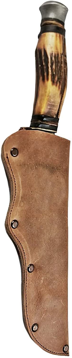 ELW Full Grain Leather Mora Knife Sheath with Belt Loop - Protect Fixed  Blade Knives for Outdoor Hunting, Bushcraft Camping, Hiking, BBQ, & Outdoor  Activities Yellow Brown 