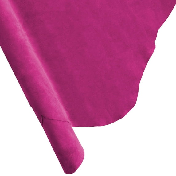 ELW Premium Suede Cowhide 2-4 oz 1-1.6mm - Soft Full Grain Pre-Cut Side Leather - 4-6 SQ FT,Fuschia - USA Made Silky Buffed Suede Fabric Leather for Car Upholstery, Crafts, Garments, Furniture