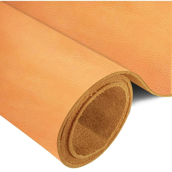 ELW Genuine American Leather Bison 8-9 oz 3.2-3.4mm Camel Pre-Cut 16-18 SQ FT - Full Grain Leather Bison Hide DIY Craft Projects, Bag, Chap, Motorcycle, Clothing, Jewelry, Moccasins