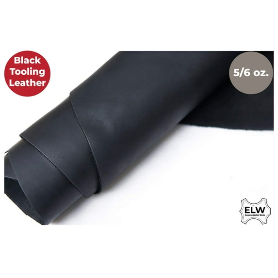 ELW Import Tooling Full Grain Veg Tan 100% Cowhide Leather 5/6 oz 2mm BLACK