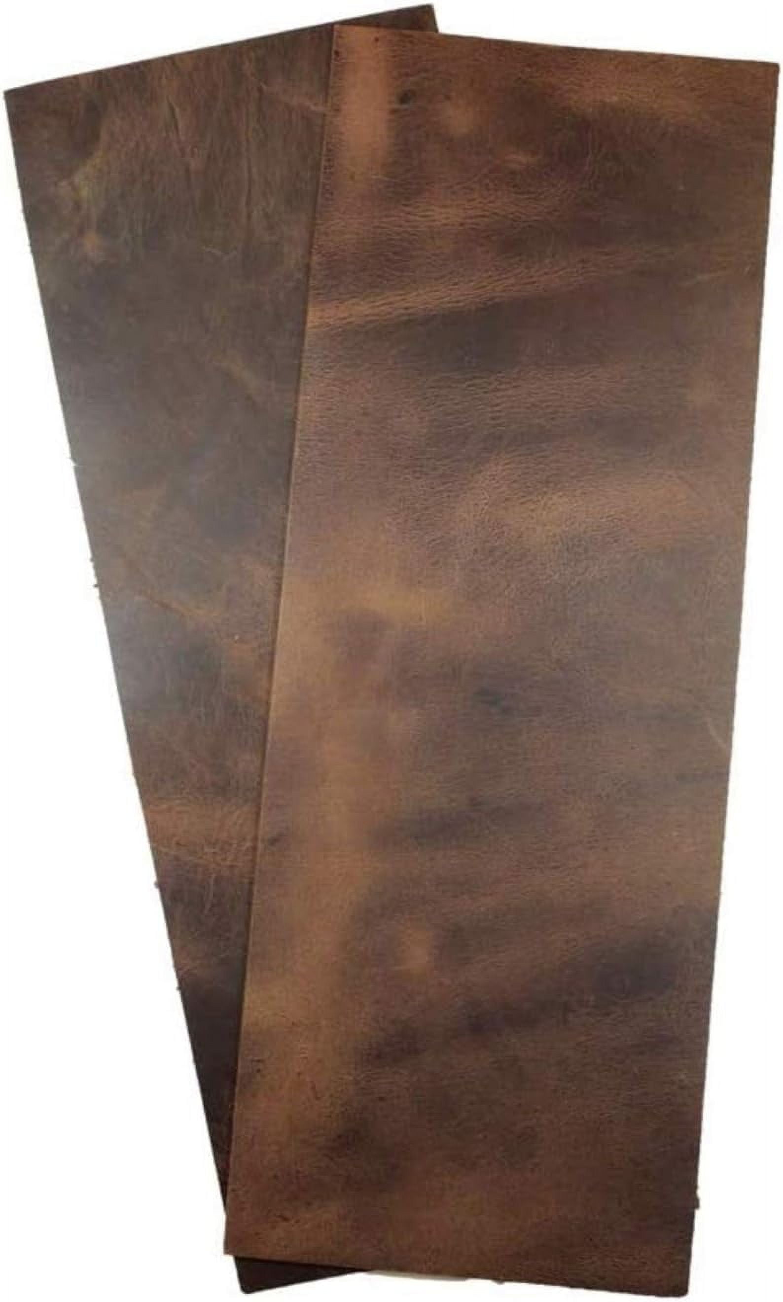ELW Leather Rectangles (5" x14") 2 Piece Set for Crafts/Tooling/Hobby Workshop, Medium Weight 5/6 oz (1.6-1.8mm) : Bourbon Brown