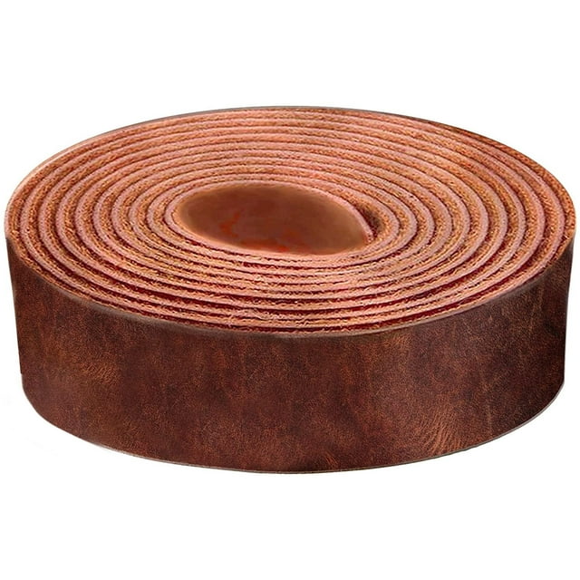 ELW Rust Latigo Leather 5-6 oz. 2-2.4mm Straps, Belts, Strips 1-1/2" 3.8cm Wide X 60" 1.5m Length Full Grain Leather Cowhide DIY Arts & Craft Projects, Clothing, Jewelry, Wrapping