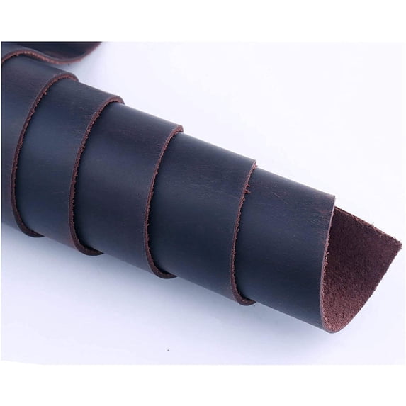ELW Tooling Leather 5/6 OZ (2-2.4mm) Thickness | Dark Brown Color | Pre-Cut 4-8 SQ FT| Finished Full Grain Leather Cowhide Handmade Perfect for Crafting, Sewing, Molding, Workshop