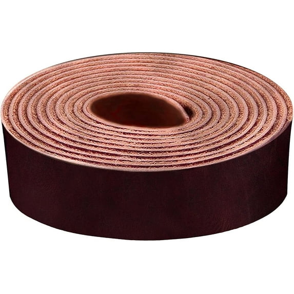 ELW Wine Latigo Leather 5-6 oz. 2-2.4mm Straps, Belts, Strips 3" 7.6cm Wide X 72" 1.8m Length Full Grain Leather Cowhide DIY Arts & Craft Projects, Clothing, Jewelry, Wrapping