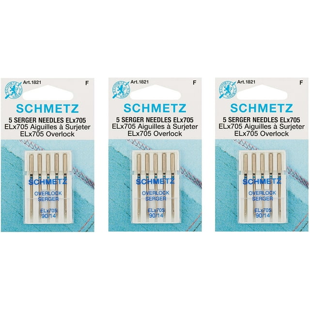 ELX705 Serger Needles Size 14/90 5/Pkg (3 Pack)
