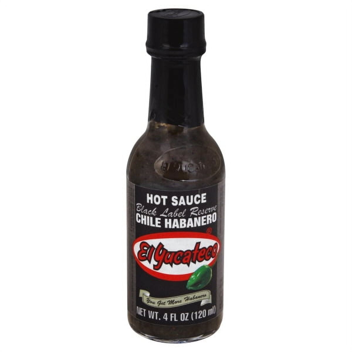 El Yucateco Black Label Reserve Chile Habanero Hot Sauce, 4 oz, No Allergens Contained