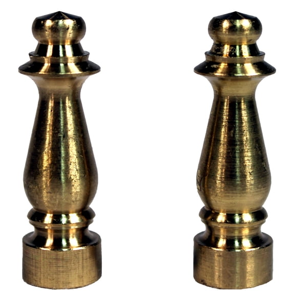 ELY1465 Solid Brass Finial for Lamp Shades 1-1/2 Inch Tall, Pack of 2
