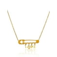 thumbnail image 1 of ELYA Women's Love Safety Pin Gold Plated Stainless Steel Necklace - 18", 1 of 5