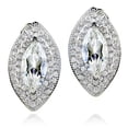 thumbnail image 1 of ELYA Jewelry Women's Marquise-Cut Clear Cubic Zirconia Silver Earrings, 1 of 4