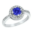 thumbnail image 1 of ELYA Jewelry Women's Round-Cut Blue Cubic Zirconia Sterling Silver Ring, 1 of 4