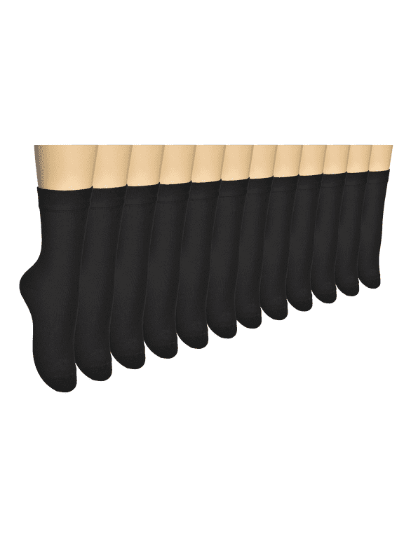 12 Pairs Women Thin Bamboo Above Ankle Seamless Toe Dress, Trouser, Crew Socks for Business or Casual – Ultra Soft, Lightweight, Comfortable, Breathable Socks
