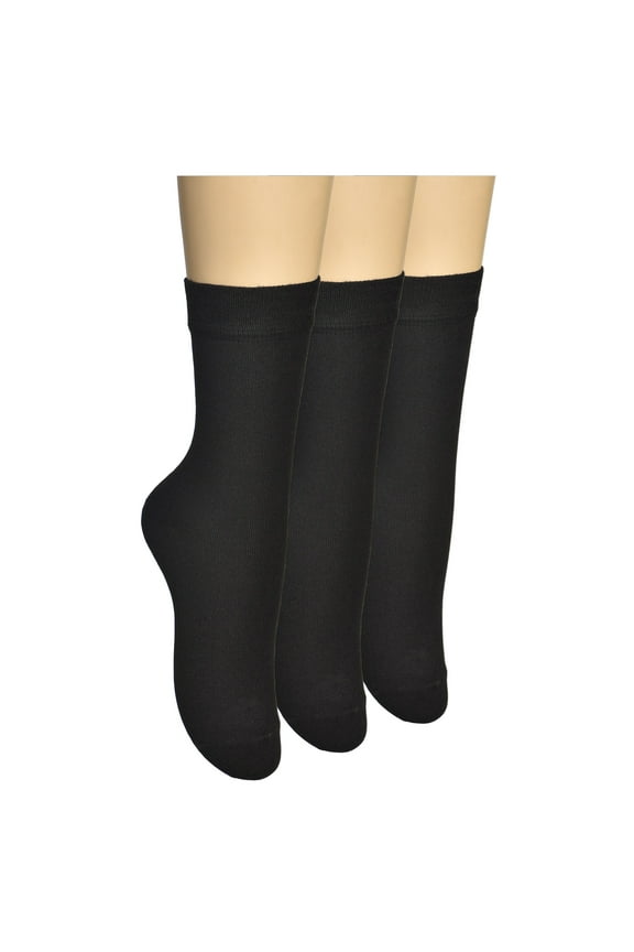 3 Pairs Women Thin Bamboo Above Ankle Seamless Toe Dress, Trouser, Crew Socks for Business or Casual – Ultra Soft, Lightweight, Comfortable, Breathable Socks