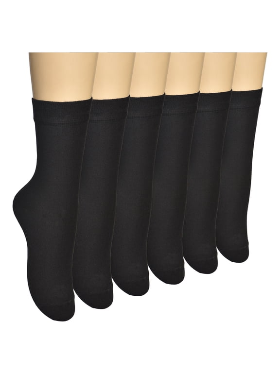 6 Pairs Women Thin Bamboo Above Ankle Seamless Toe Dress, Trouser, Crew Socks for Business or Casual – Ultra Soft, Lightweight, Comfortable, Breathable Socks