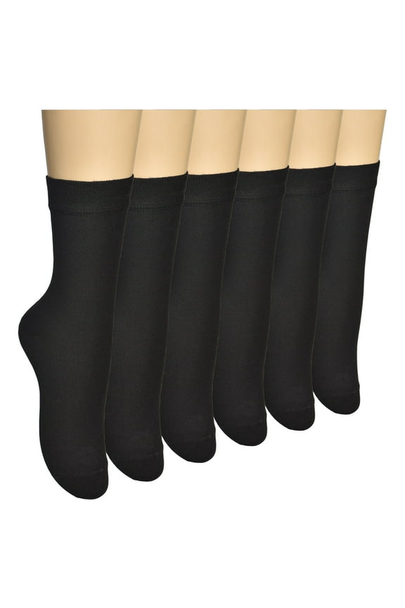 6 Pairs Women Thin Bamboo Above Ankle Seamless Toe Dress, Trouser, Crew Socks for Business or Casual – Ultra Soft, Lightweight, Comfortable, Breathable Socks