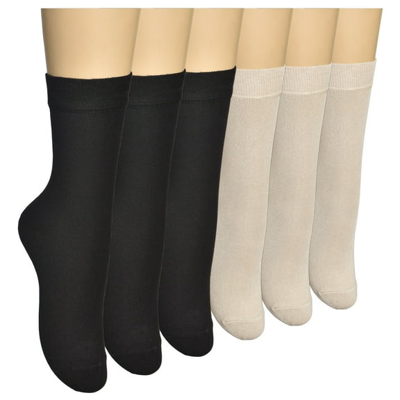 ELYFER 6 Pairs Women Thin Bamboo Above Ankle Seamless Toe Dress, Trouser, Crew Socks for Business or Casual – Ultra Soft, Lightweight, Comfortable, Breathable Socks