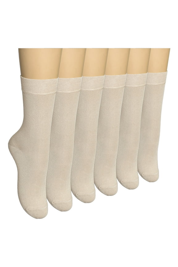 6 Pairs Women Thin Bamboo Above Ankle Seamless Toe Dress, Trouser, Crew Socks for Business or Casual – Ultra Soft, Lightweight, Comfortable, Breathable Socks