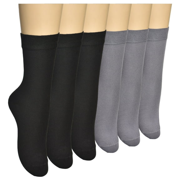 ELYFER 6 Pairs Women Thin Bamboo Above Ankle Seamless Toe Dress, Trouser, Crew Socks for Business or Casual – Ultra Soft, Lightweight, Comfortable, Breathable Socks