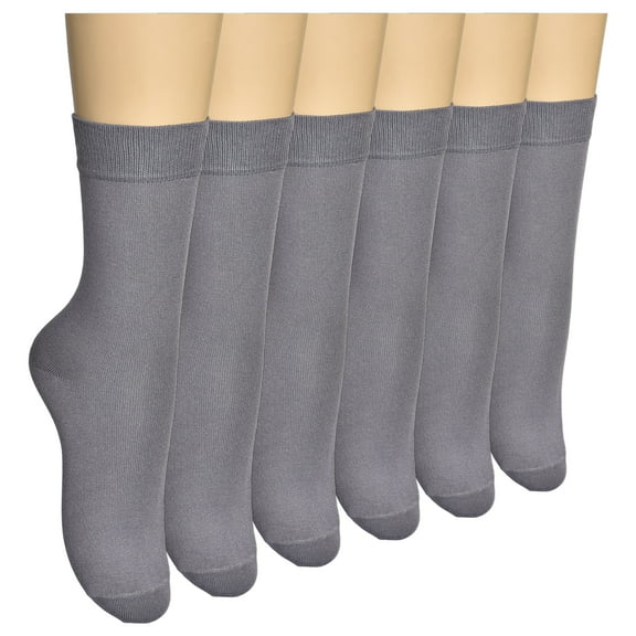 ELYFER 6 Pairs Women Thin Bamboo Above Ankle Seamless Toe Dress, Trouser, Crew Socks for Business or Casual – Ultra Soft, Lightweight, Comfortable, Breathable Socks