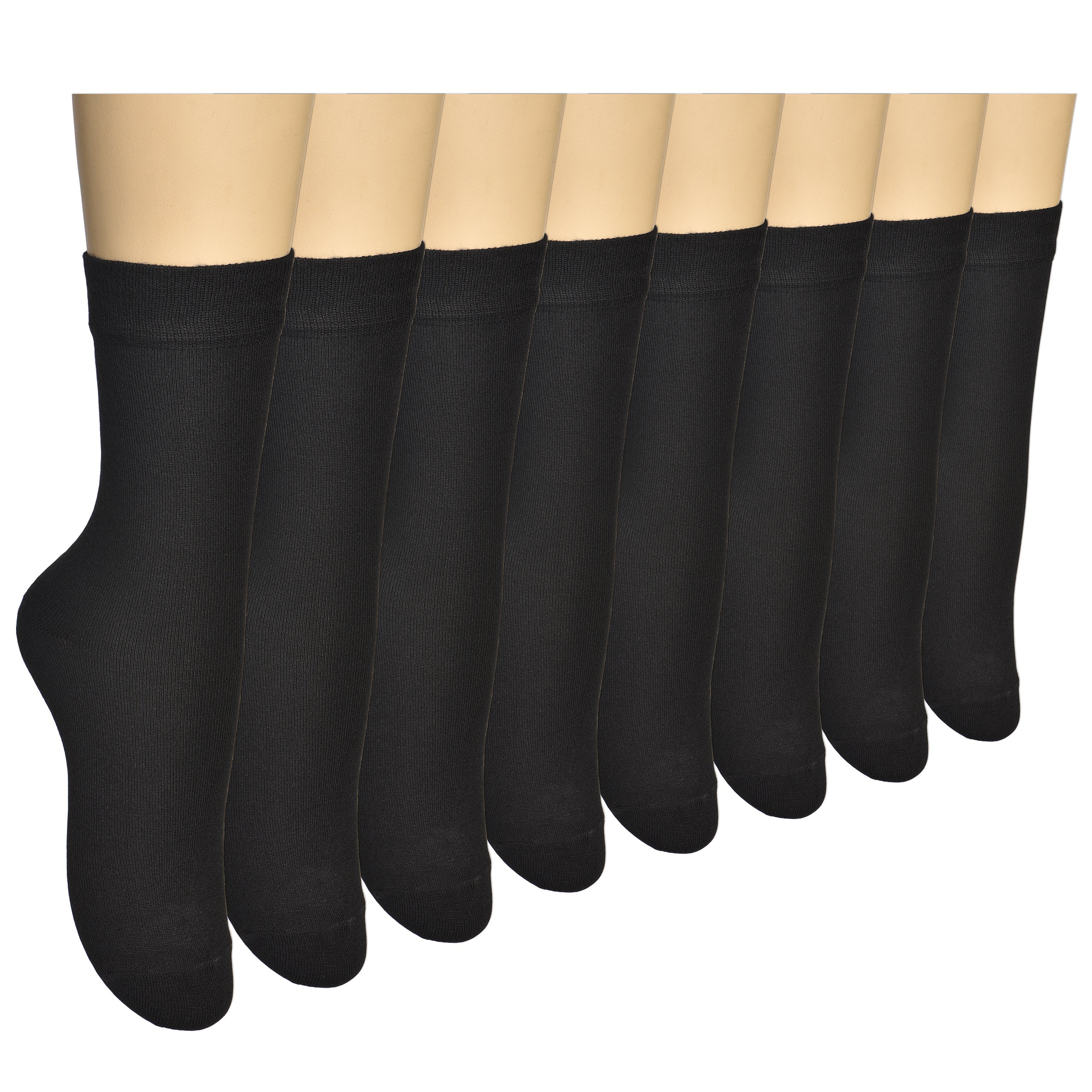 ELYFER 8 Pairs Women Thin Bamboo Above Ankle Seamless Toe Dress, Trouser, Crew Socks for Business or Casual – Ultra Soft, Lightweight, Comfortable, Breathable Socks