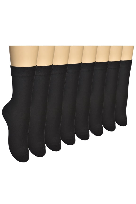 8 Pairs Women Thin Bamboo Above Ankle Seamless Toe Dress, Trouser, Crew Socks for Business or Casual – Ultra Soft, Lightweight, Comfortable, Breathable Socks