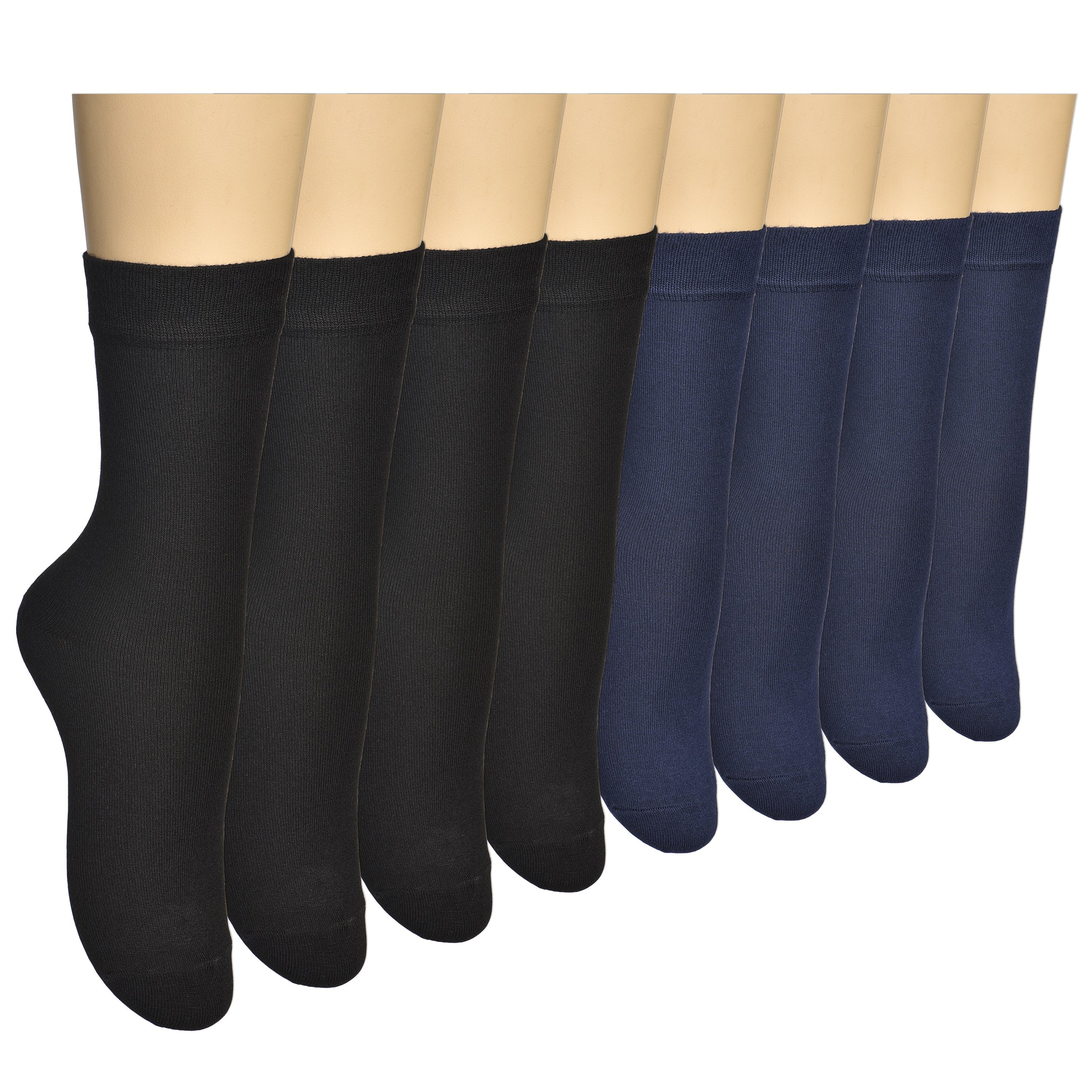 ELYFER 8 Pairs Women Thin Bamboo Above Ankle Seamless Toe Dress, Trouser, Crew Socks for Business or Casual – Ultra Soft, Lightweight, Comfortable, Breathable Socks
