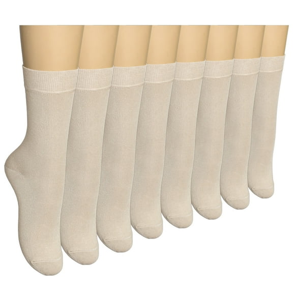 ELYFER 8 Pairs Women Thin Bamboo Above Ankle Seamless Toe Dress, Trouser, Crew Socks for Business or Casual – Ultra Soft, Lightweight, Comfortable, Breathable Socks