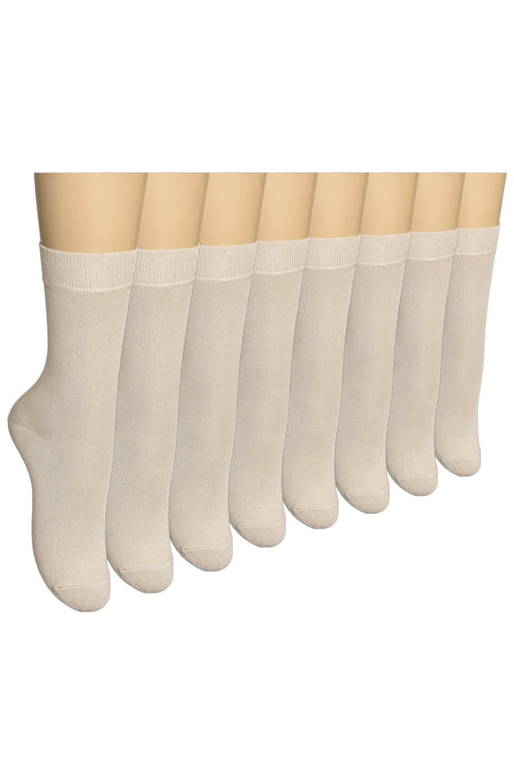 8 Pairs Women Thin Bamboo Above Ankle Seamless Toe Dress, Trouser, Crew Socks for Business or Casual – Ultra Soft, Lightweight, Comfortable, Breathable Socks