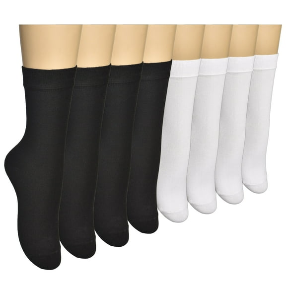 ELYFER 8 Pairs Women Thin Bamboo Above Ankle Seamless Toe Dress, Trouser, Crew Socks for Business or Casual – Ultra Soft, Lightweight, Comfortable, Breathable Socks