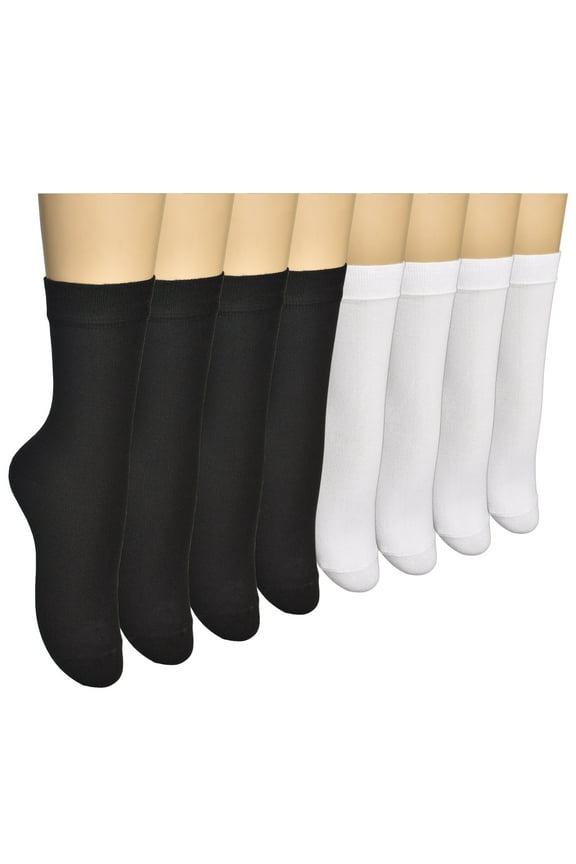 8 Pairs Women Thin Bamboo Above Ankle Seamless Toe Dress, Trouser, Crew Socks for Business or Casual – Ultra Soft, Lightweight, Comfortable, Breathable Socks