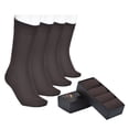 thumbnail image 1 of ELYFER Men's Cotton Dress Crew Socks - 4 Pairs with Gift Box - Ultra Soft, Breathable, Casual, Seamless Toe Business Calf Socks for Men, 1 of 6