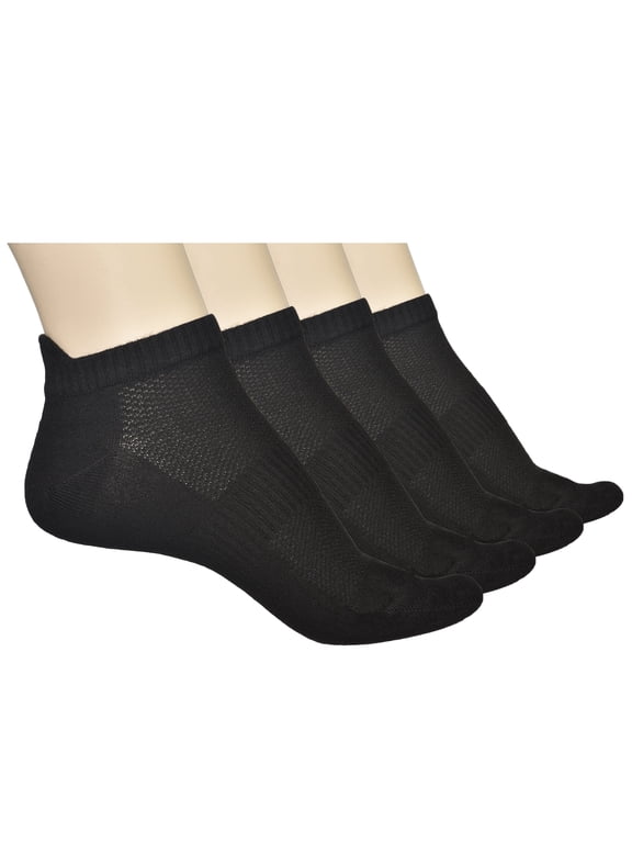 Unisex Thin Bamboo Ankle Socks 4 Pairs - Seamless Toe, Lightweight, Comfortable, Breathable Low Cut Athletic Sports Socks for Men and Women Size 5-7