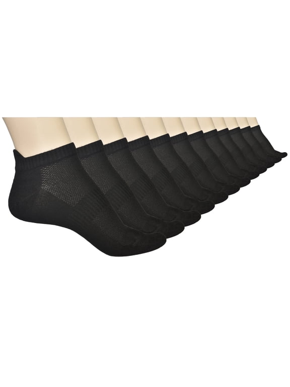 Unisex Thin Bamboo Fiber Ankle Socks 12 Pairs - Seamless Toe, Lightweight, Comfortable, Breathable Low Cut Athletic Sports Socks for Men and Women
